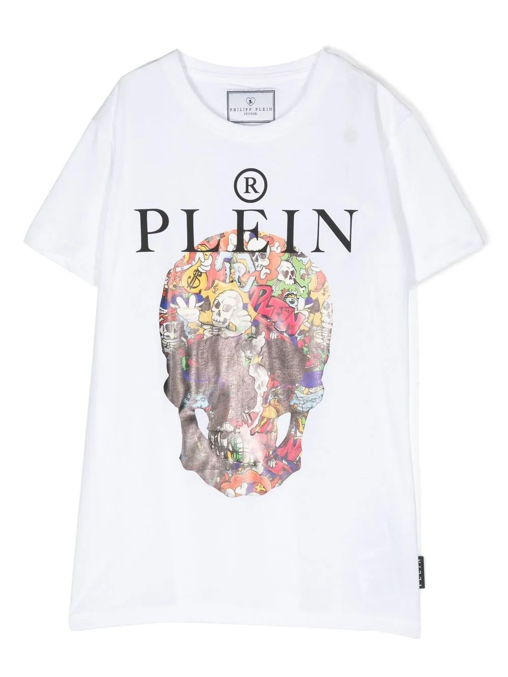 Philipp Plein Junior T-shirt met doodskopprint Wit