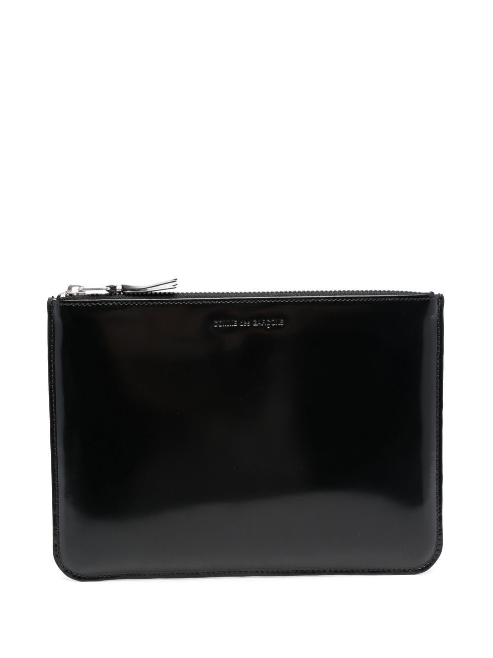 Shop Comme Des Garçons Debossed-logo Leather Wallet In Black