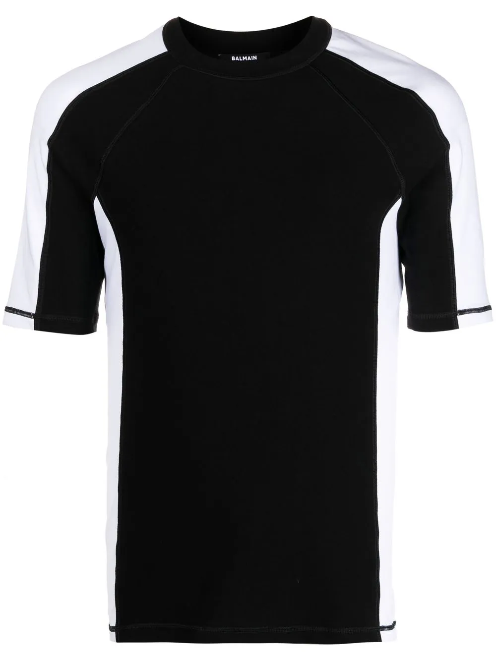 balmain colour-block logo-print t-shirt - black