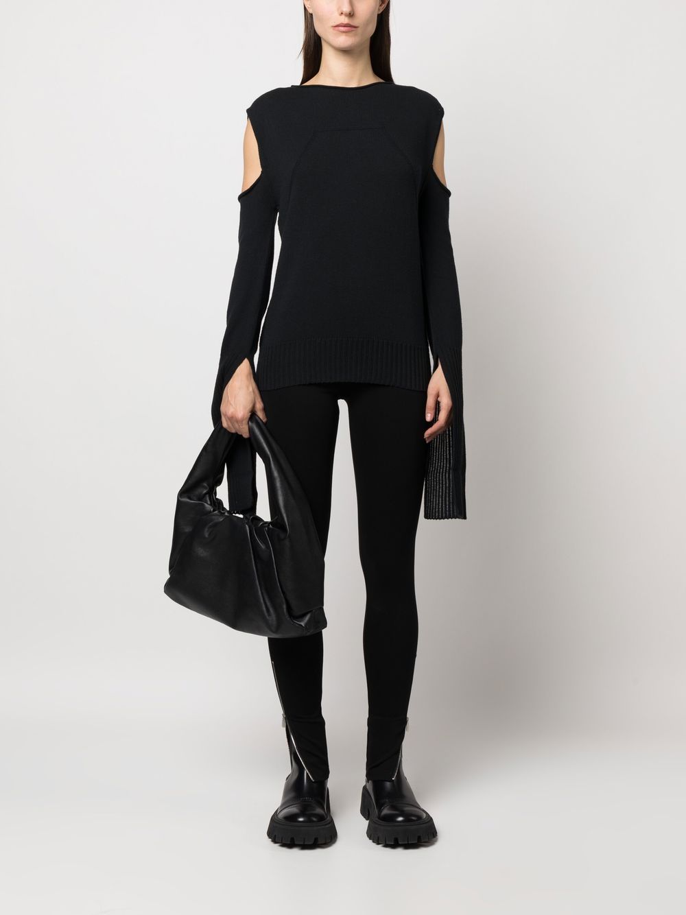 Shop Rick Owens Cut-out Cotton Jumper In Schwarz