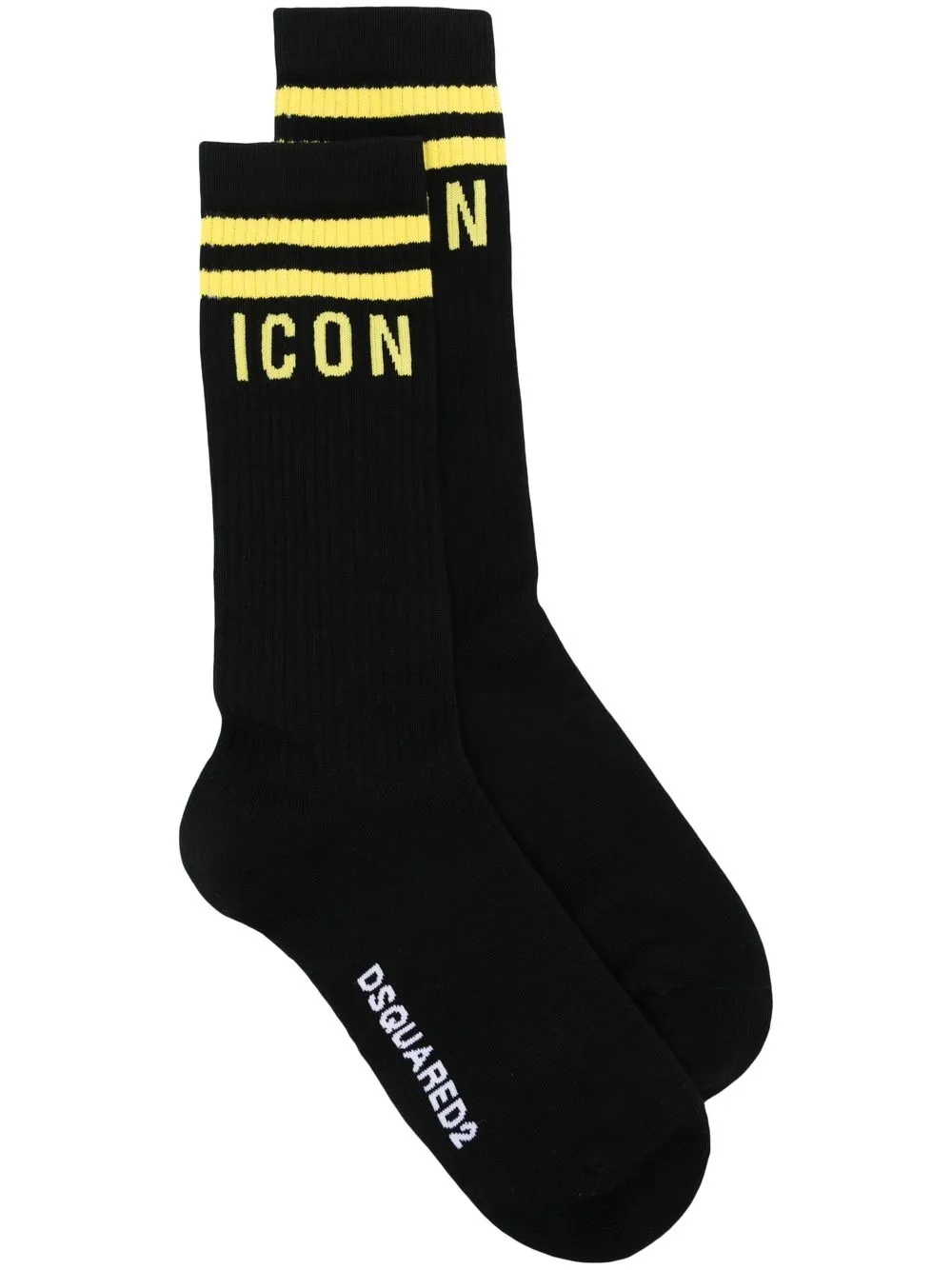 

Dsquared2 logo-print ribbed socks - Black