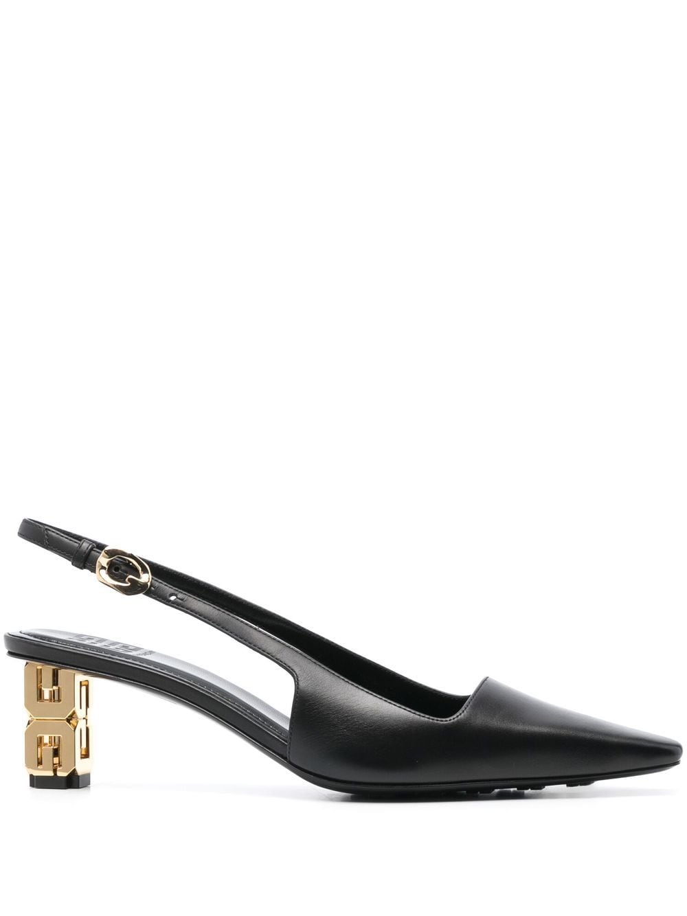 Shop Givenchy G-cube 50mm Slingback Heels In Black