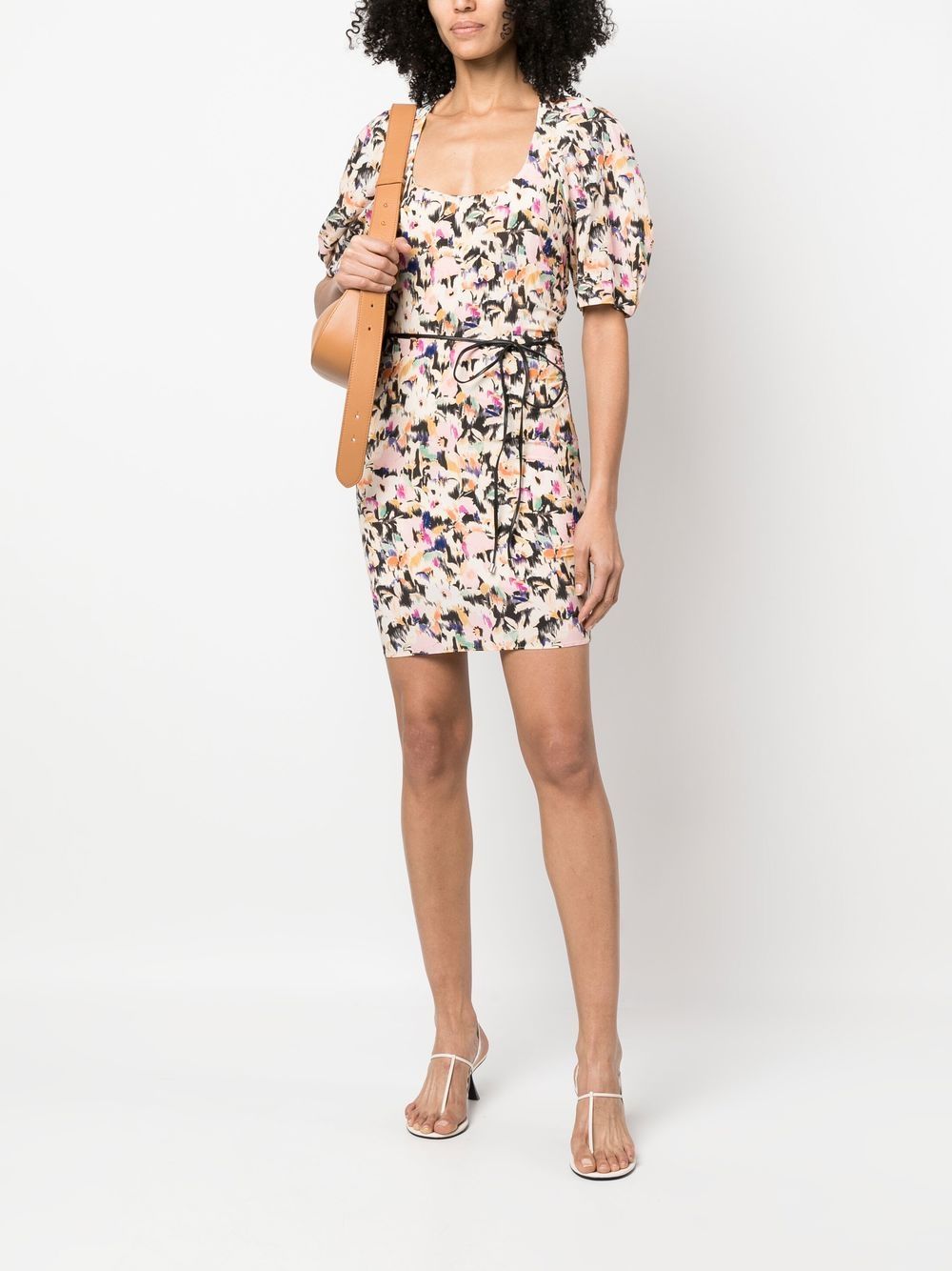 Patrizia Pepe Mini-rok met bloemenprint - Beige