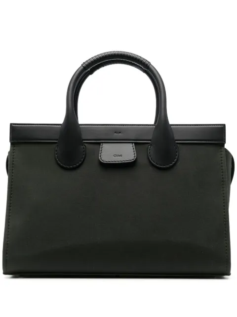 Chloé embossed-logo cotton tote bag