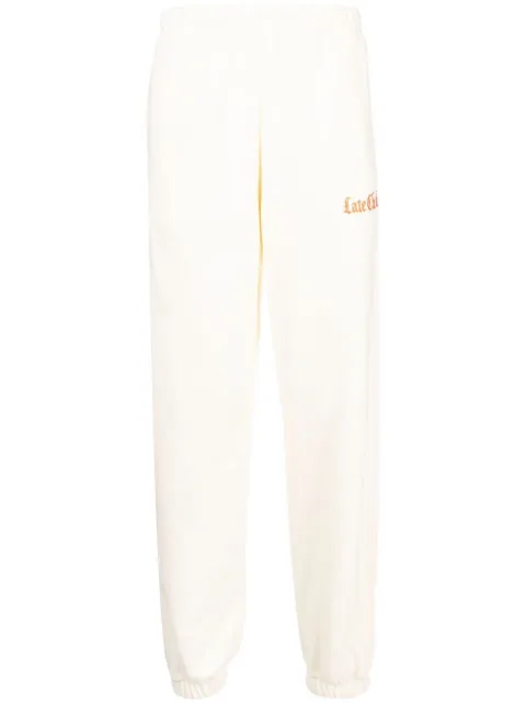 Late Checkout logo-embroidered tapered sweatpants
