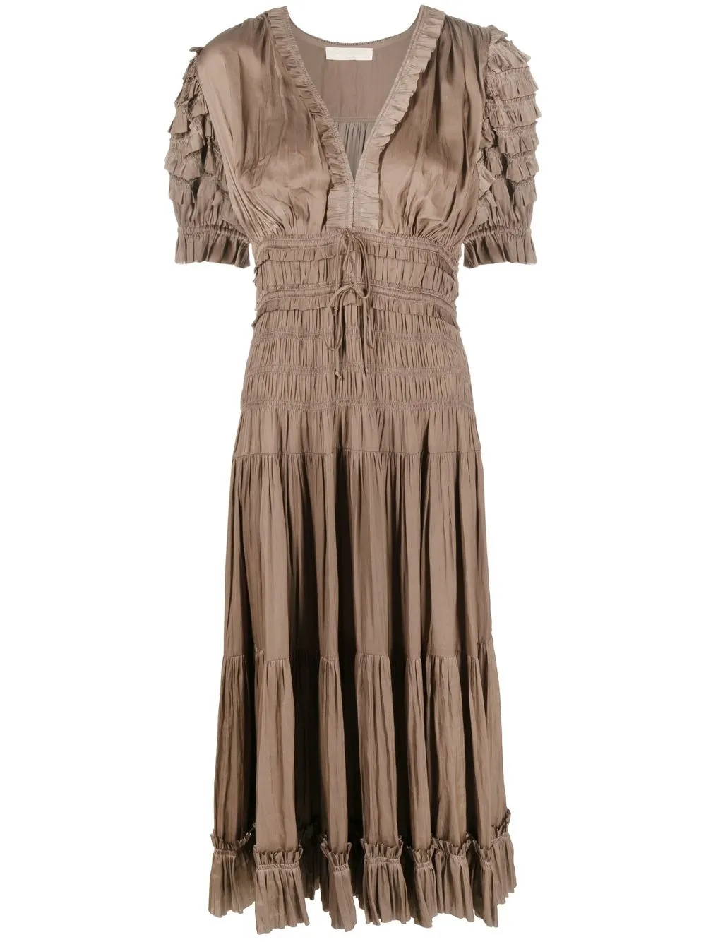 

Ulla Johnson Carine ruffled dress - Brown