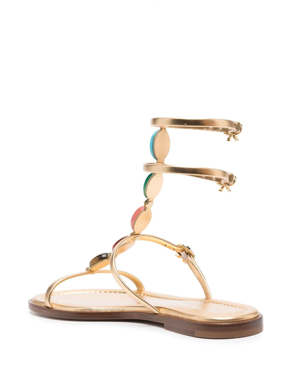 Shop Gianvito Rossi Shanti 05 Flat Gladiator Sandals In Gold