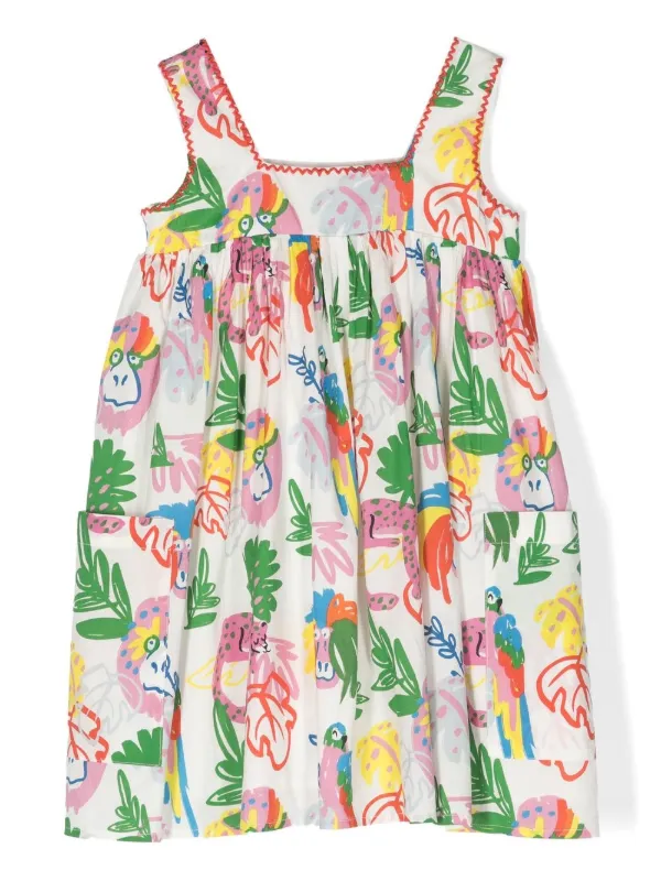 Stella McCartney Kids illustration print Cotton Dress Farfetch