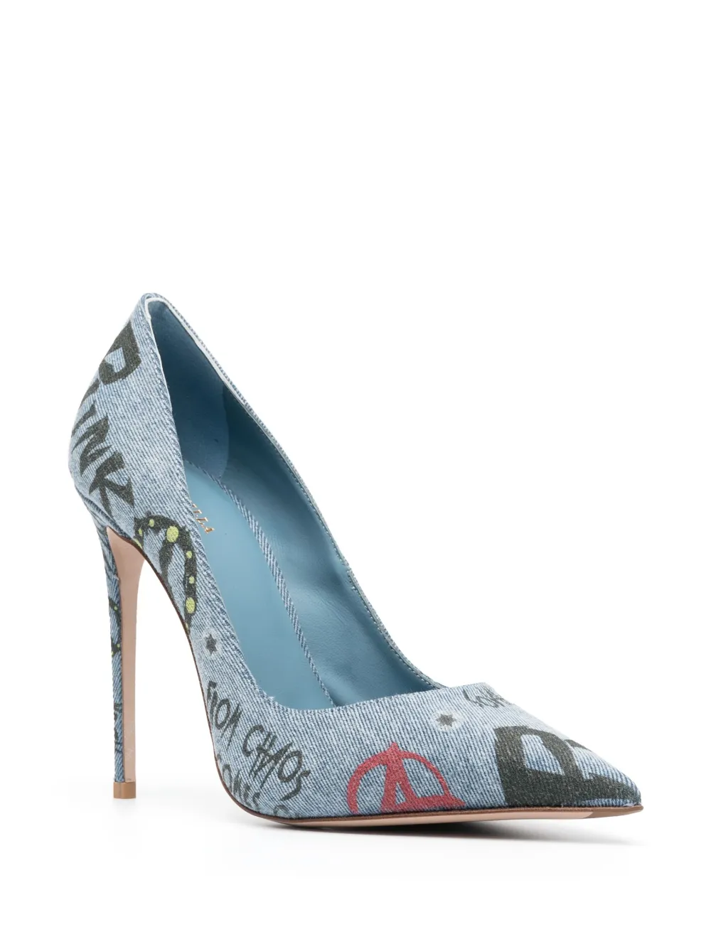 Le Silla Punk 120 denim pumps - Blauw