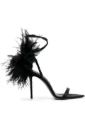 Le Silla Rose 110mm feather-detailing sandals - Black