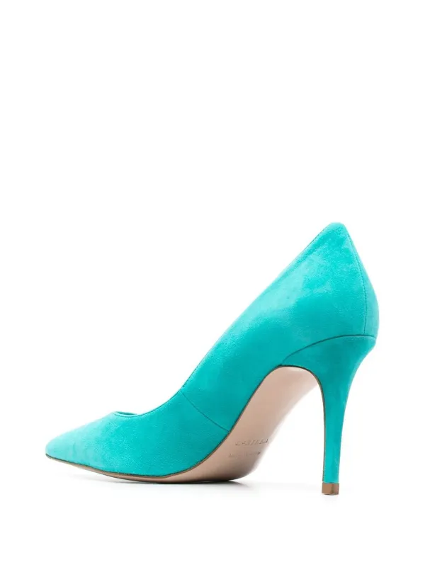 Le Silla Eva 80mm Suede Pumps Green FARFETCH ID