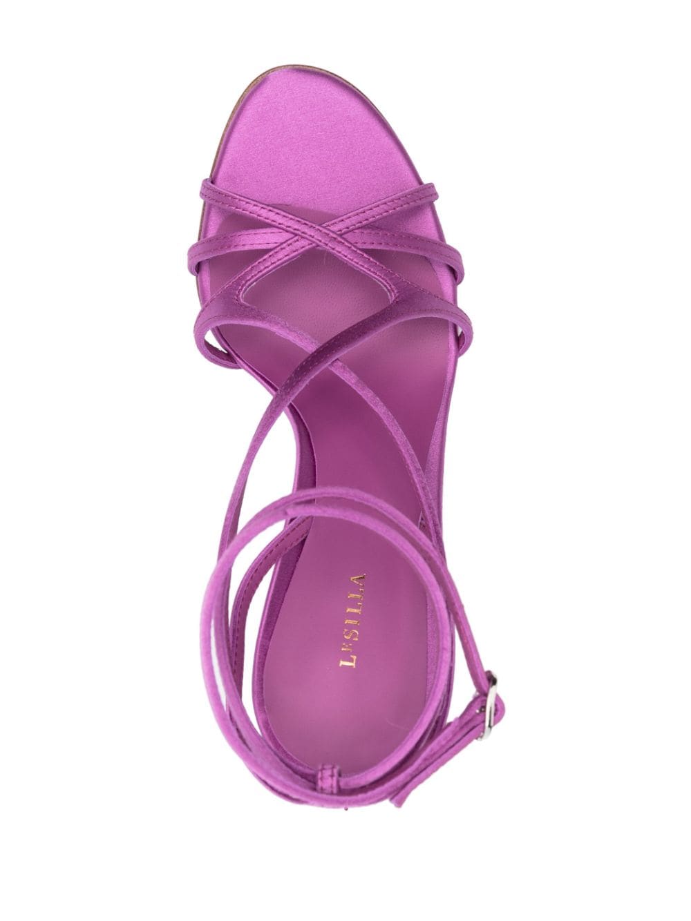 Shop Le Silla Belen 100mm Leather Sandals In Purple