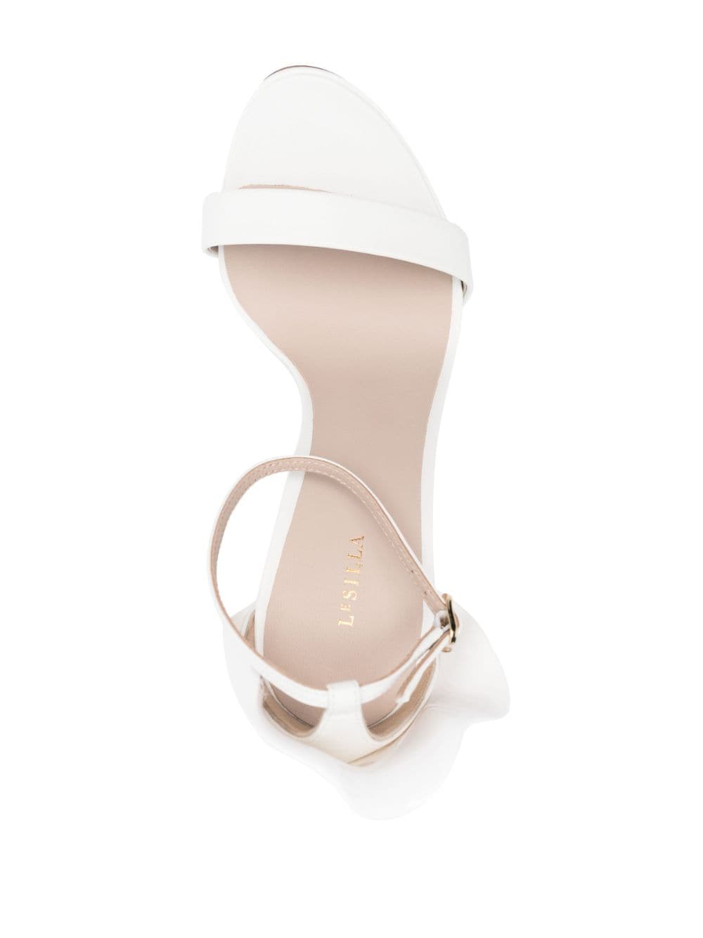 Shop Le Silla Petalo 100mm Leather Sandals In White