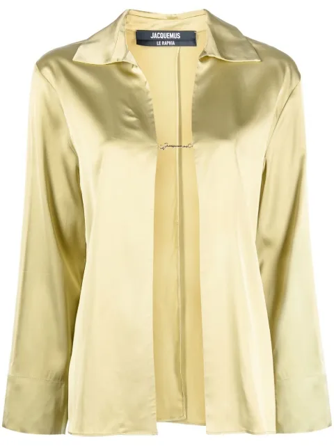 Jacquemus Yellow Notte Logo Plaque Blouse