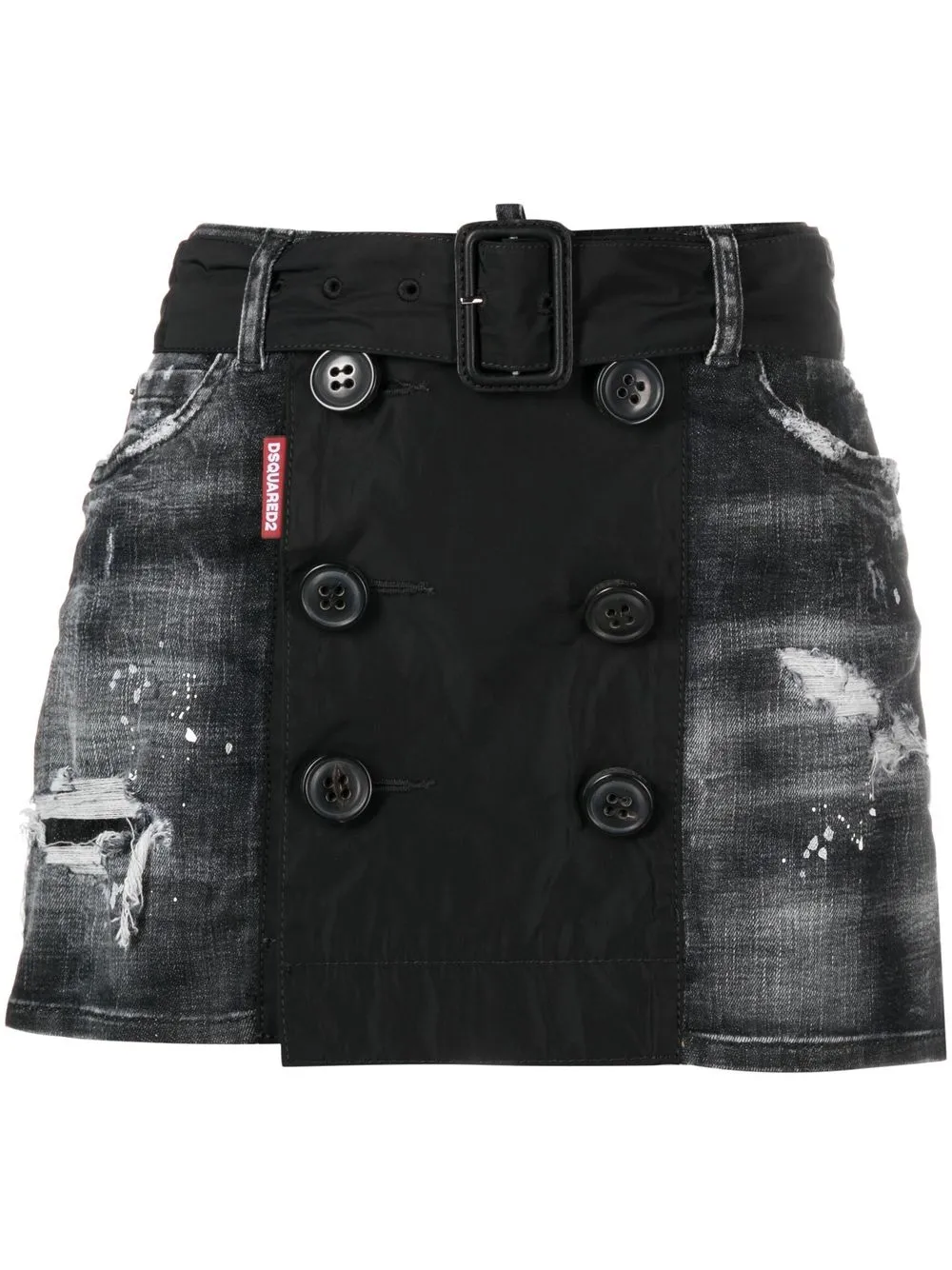 

Dsquared2 double-buttoned denim mini skirt - Black