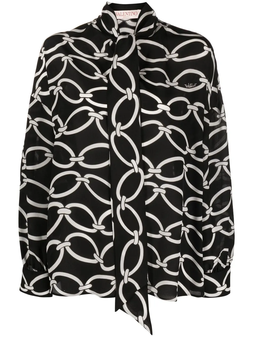 

Valentino graphic print silk blouse - Black