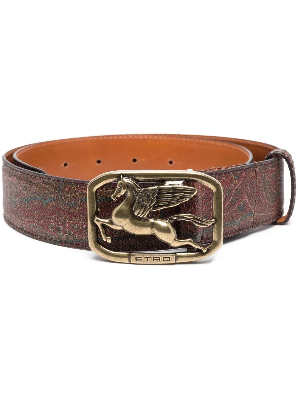 

ETRO paisley pegasus-buckle belt - Brown