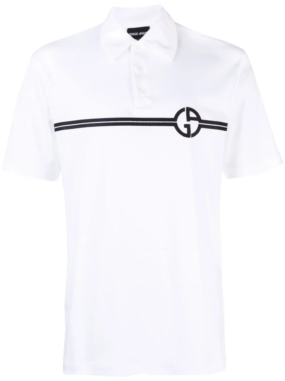 

Giorgio Armani logo-print cotton polo shirt - White