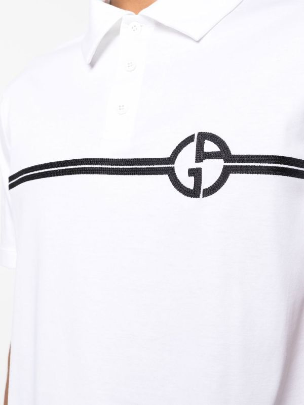 Giorgio Armani monogram-print Cotton Polo Shirt - Farfetch