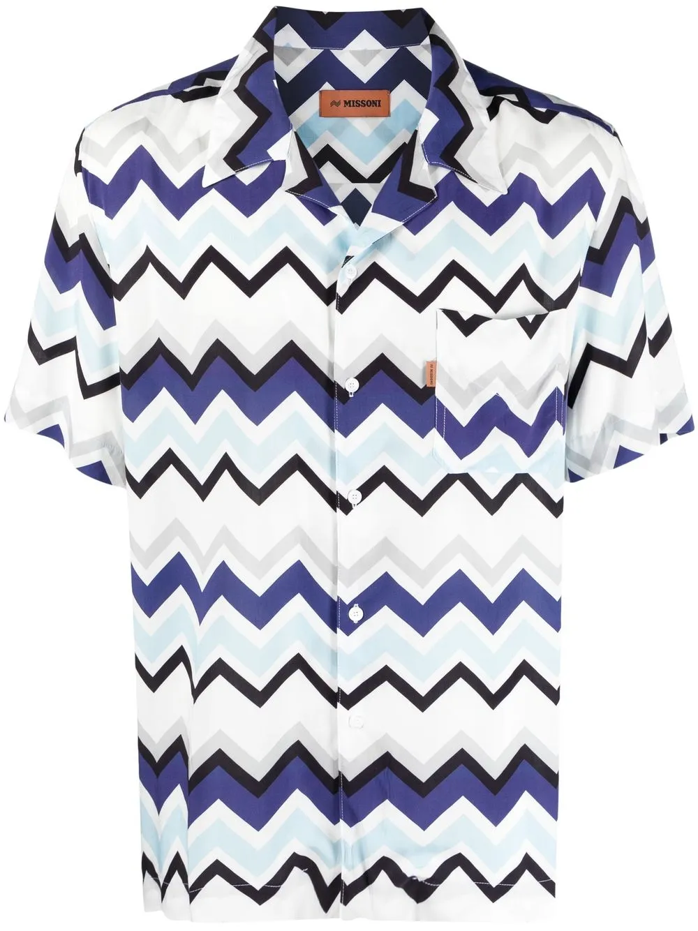 Image 1 of Missoni chevron-striped short-sleeve shirt