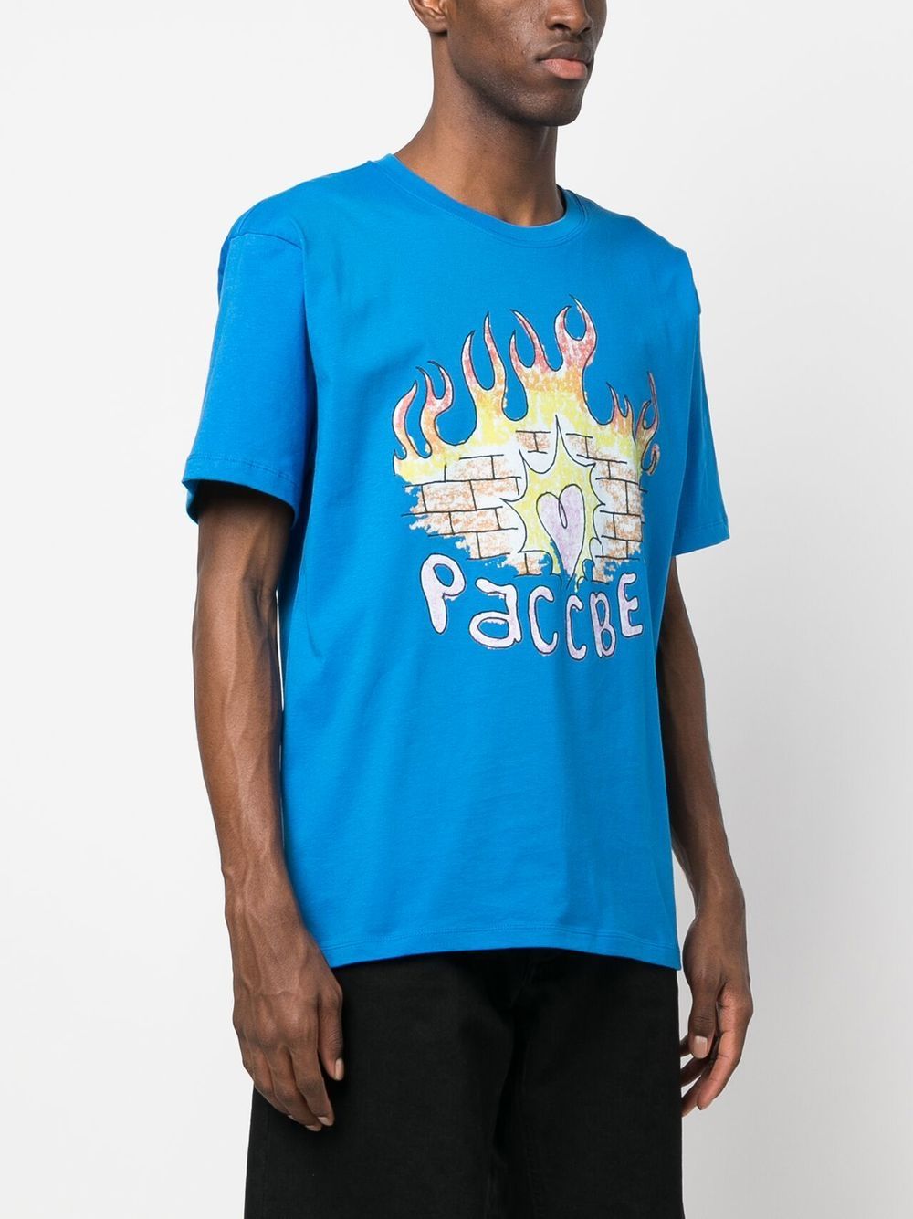 Shop Paccbet Graphic Logo Print T-shirt In Blau