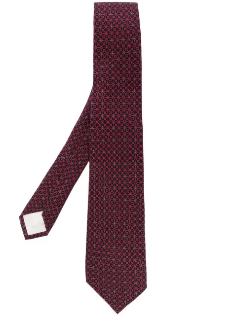 Saint Laurent Pre-Owned 1980s geometric pattern silk necktie