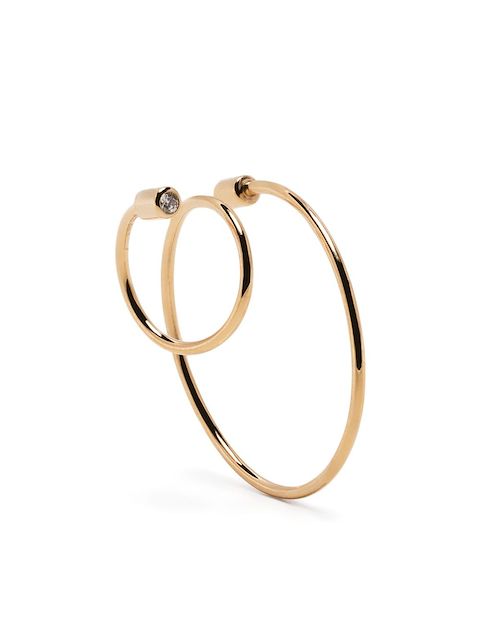 Shihara 18kt Twist Curl Gelbgoldohrring mit Diamanten