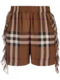 Burberry check-print silk shorts - Brown