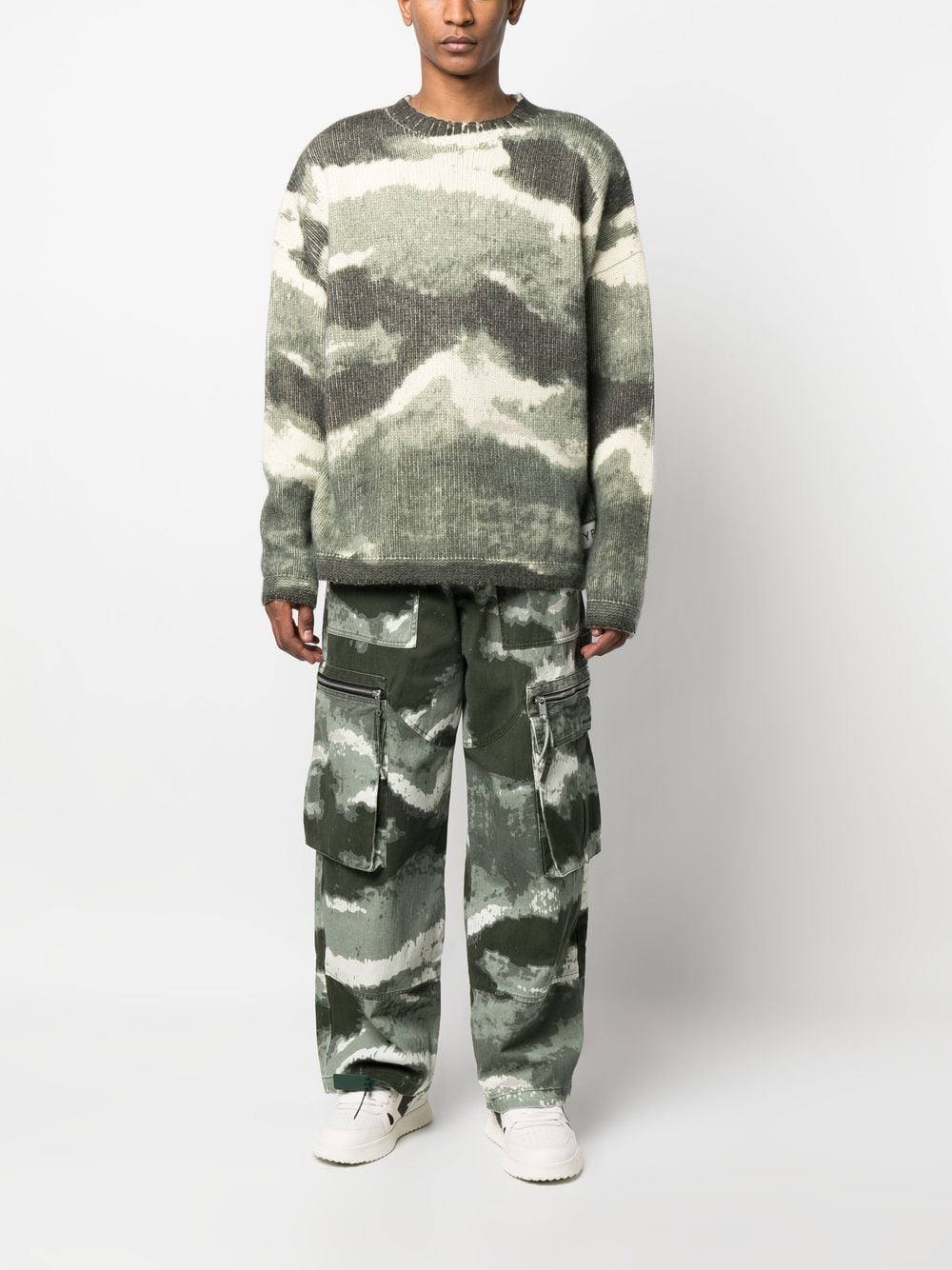 YOUNG POETS Jeans met camouflageprint - Groen