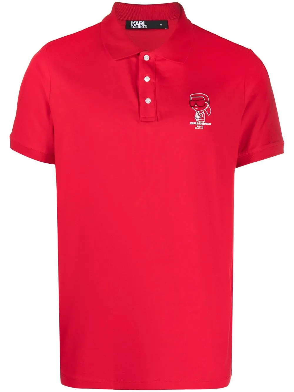 

Karl Lagerfeld playera tipo polo con logo estampado - Rojo