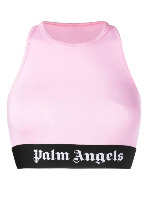 Palm Angels logo-print sports bra