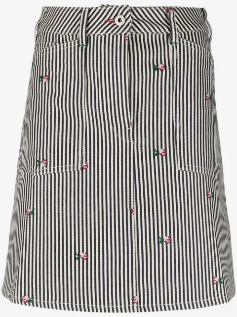 Kenzo falda con bordado floral