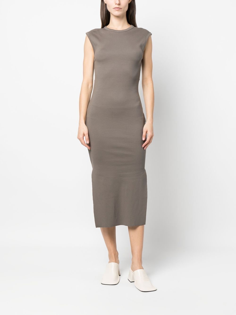 Shop Thom Krom Jersey Midi Dress In Neutrals