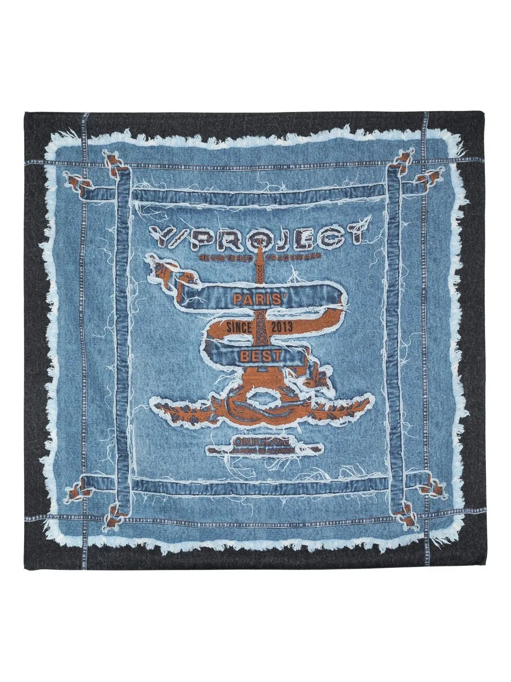 

Y/Project embroidered square scarf - Blue