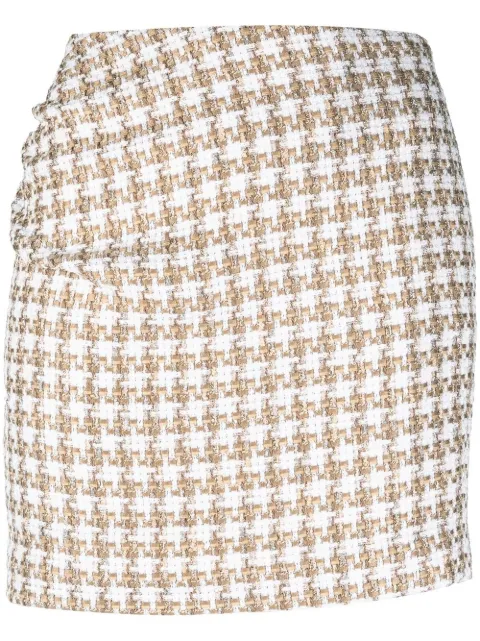 IRO gathered-detail tweed skirt