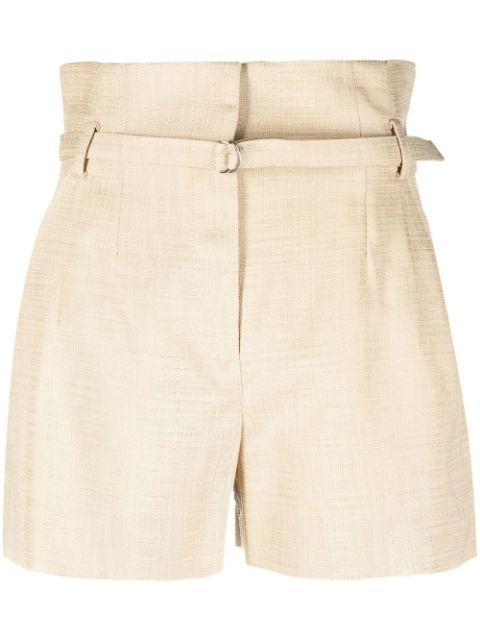 IRO high-waist belted mini shorts