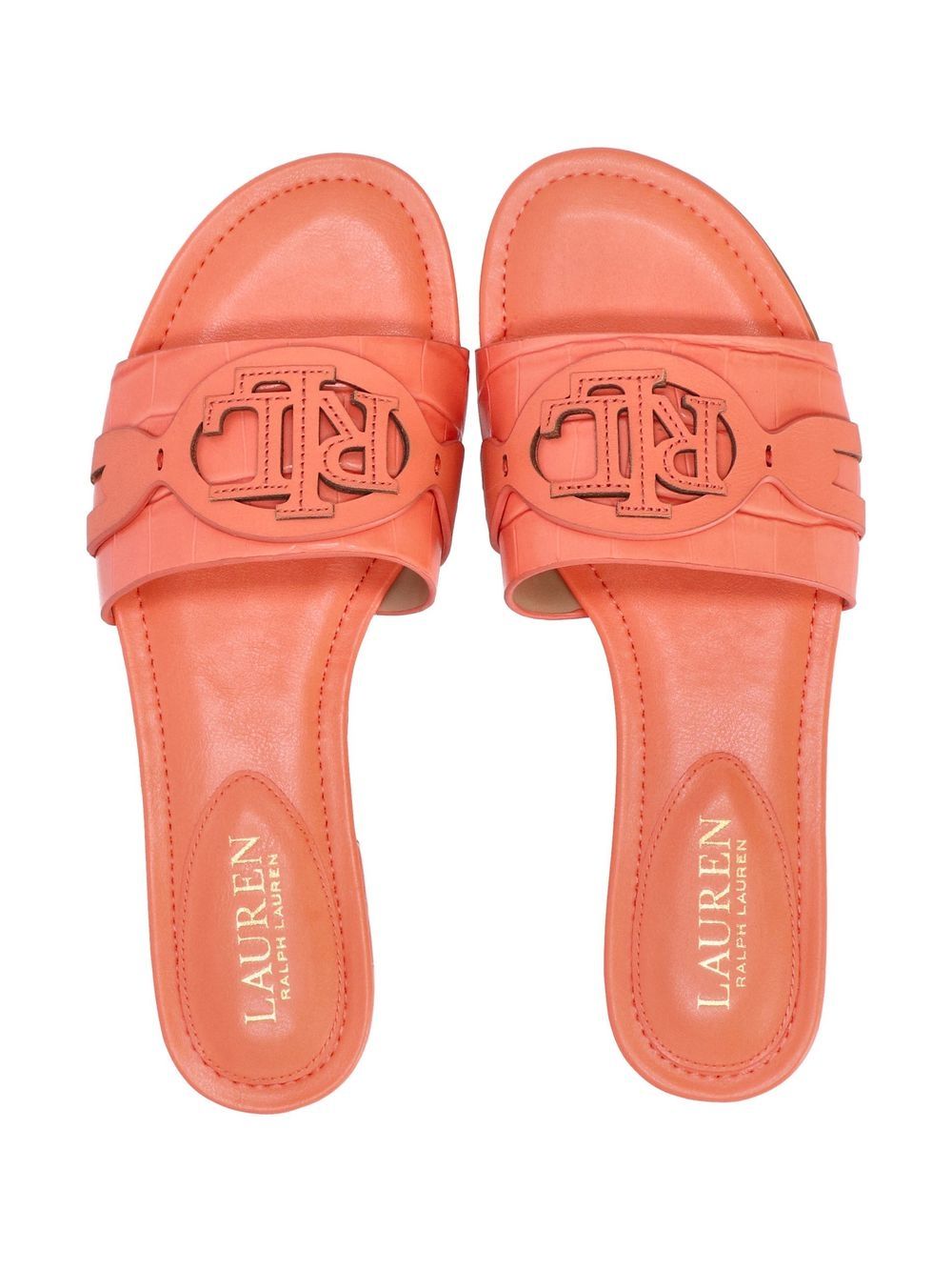 Buy cheap online Lauren Ralph Lauren logo-applique flat sandals Women