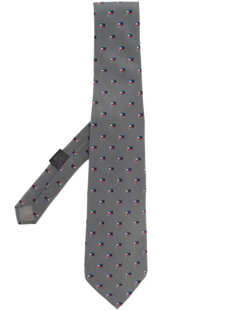 Versace Pre-Owned 1970s flag print silk necktie