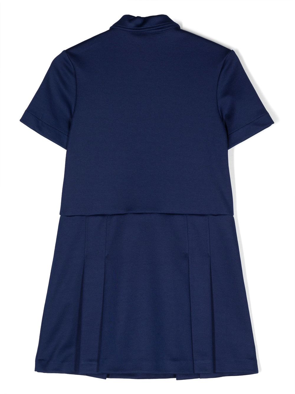 Shop Gucci Striped-edge Pleated Dress In Blue