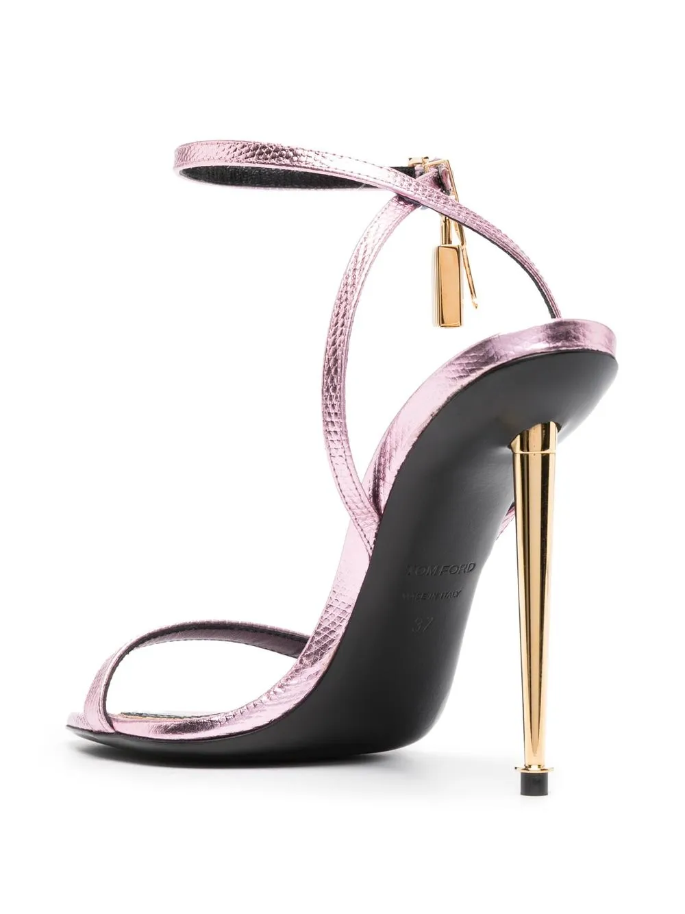 Shop Tom Ford Padlock-detail 120mm Sandals In Pink