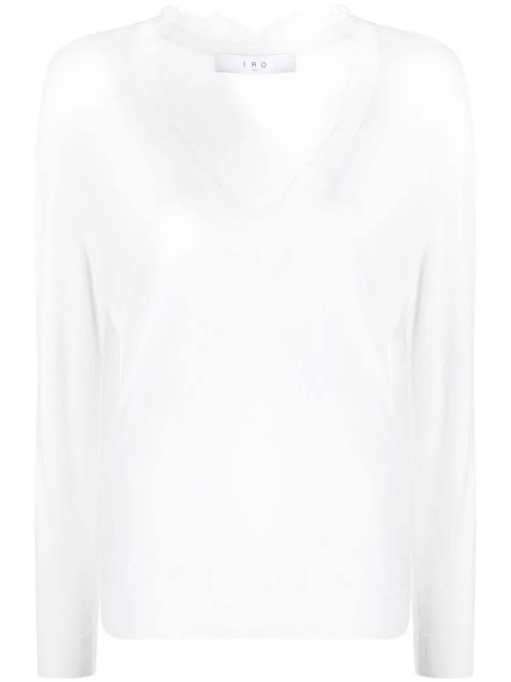 

IRO top tejido con detalle de encaje - Blanco