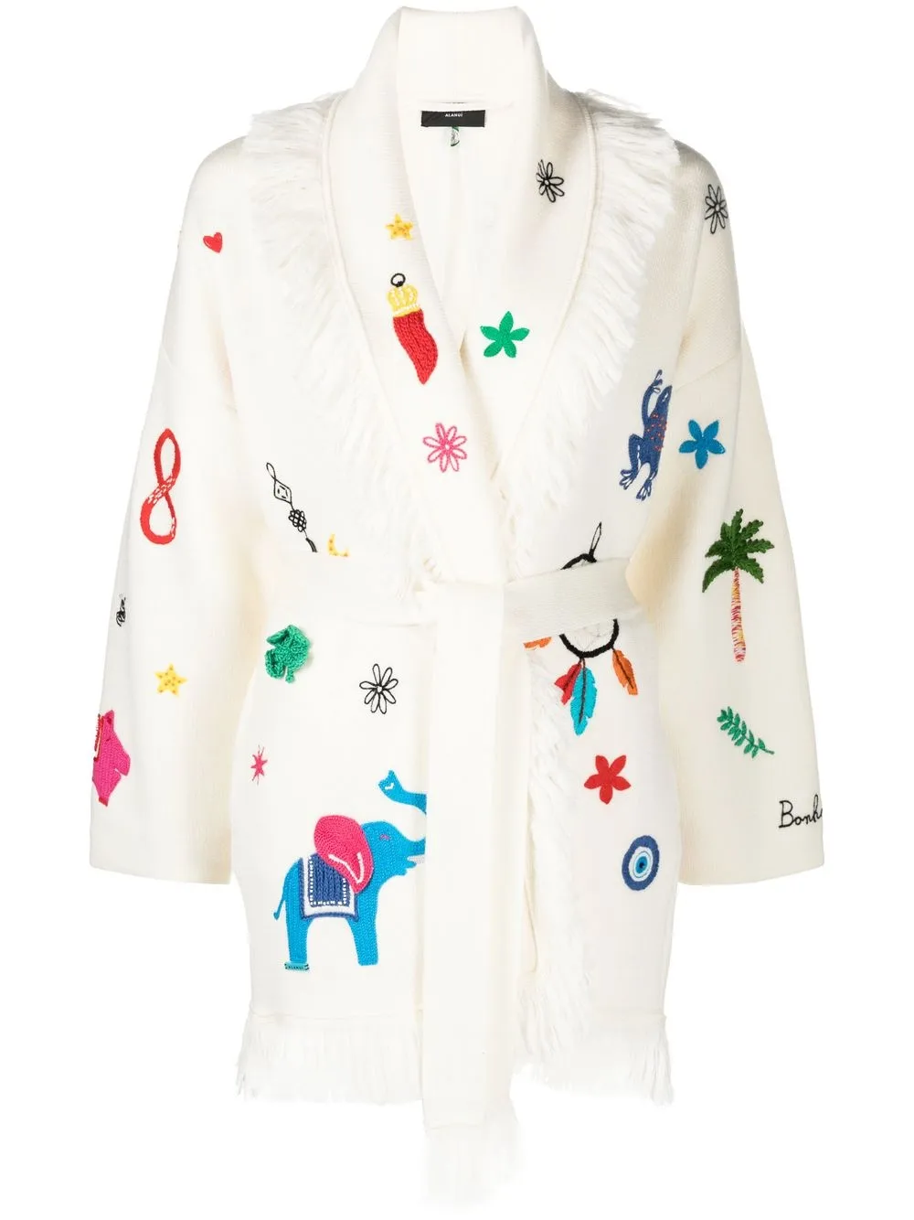 

Alanui Lucky Charm embroidered cardigan - White
