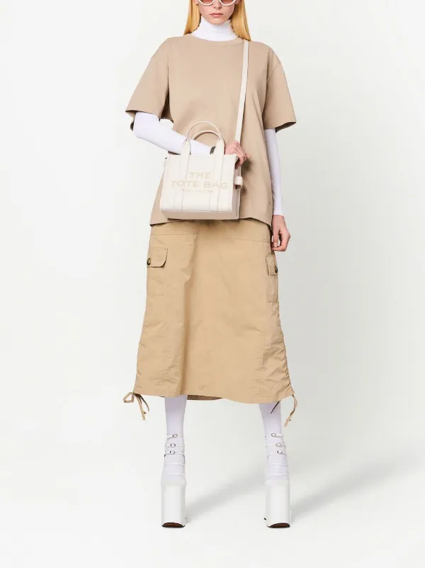 Marc Jacobs The Leather Small Tote Bag | White | FARFETCH PL