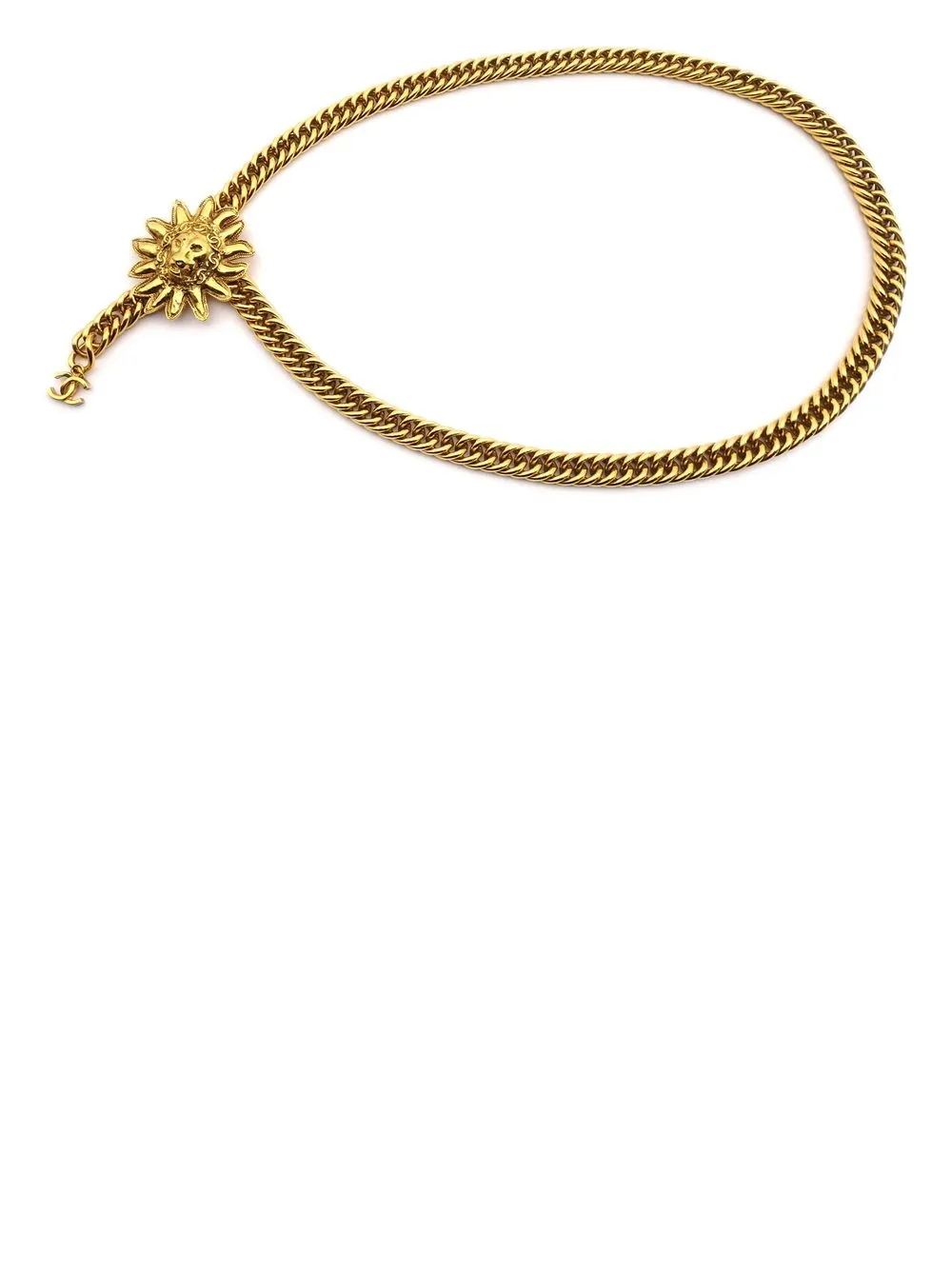 

CHANEL Pre-Owned 1990-2000 lion charm chain belt - Gold