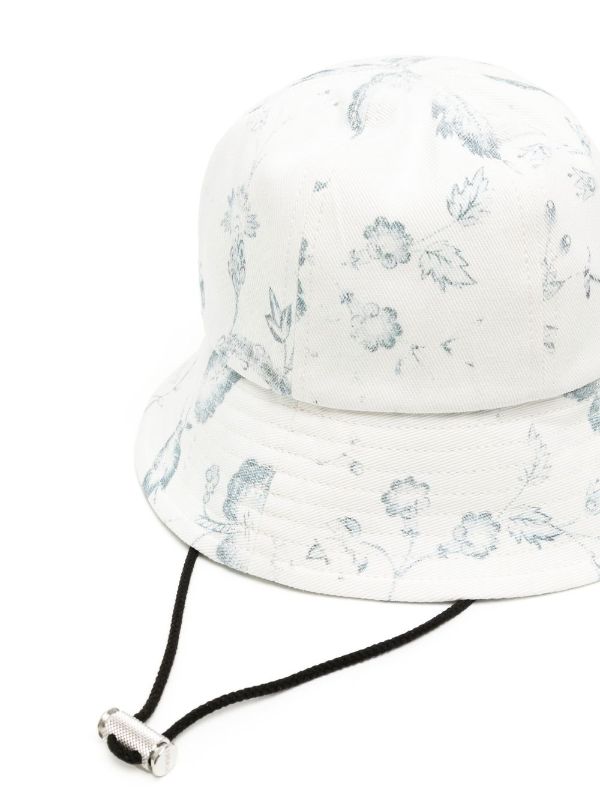 White floral cheap bucket hat