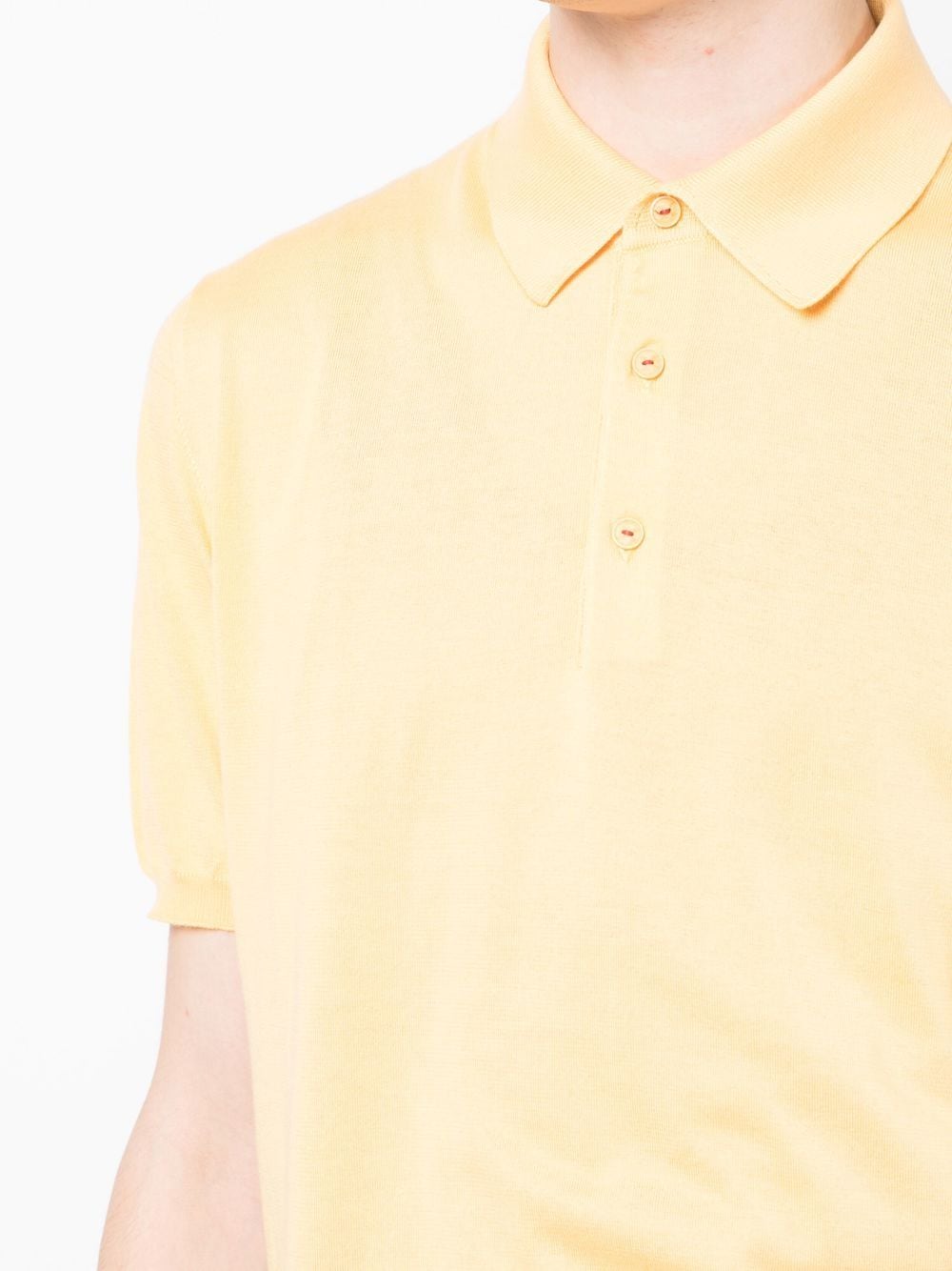 Shop Kiton Short-sleeve Cotton Polo Shirt In Yellow