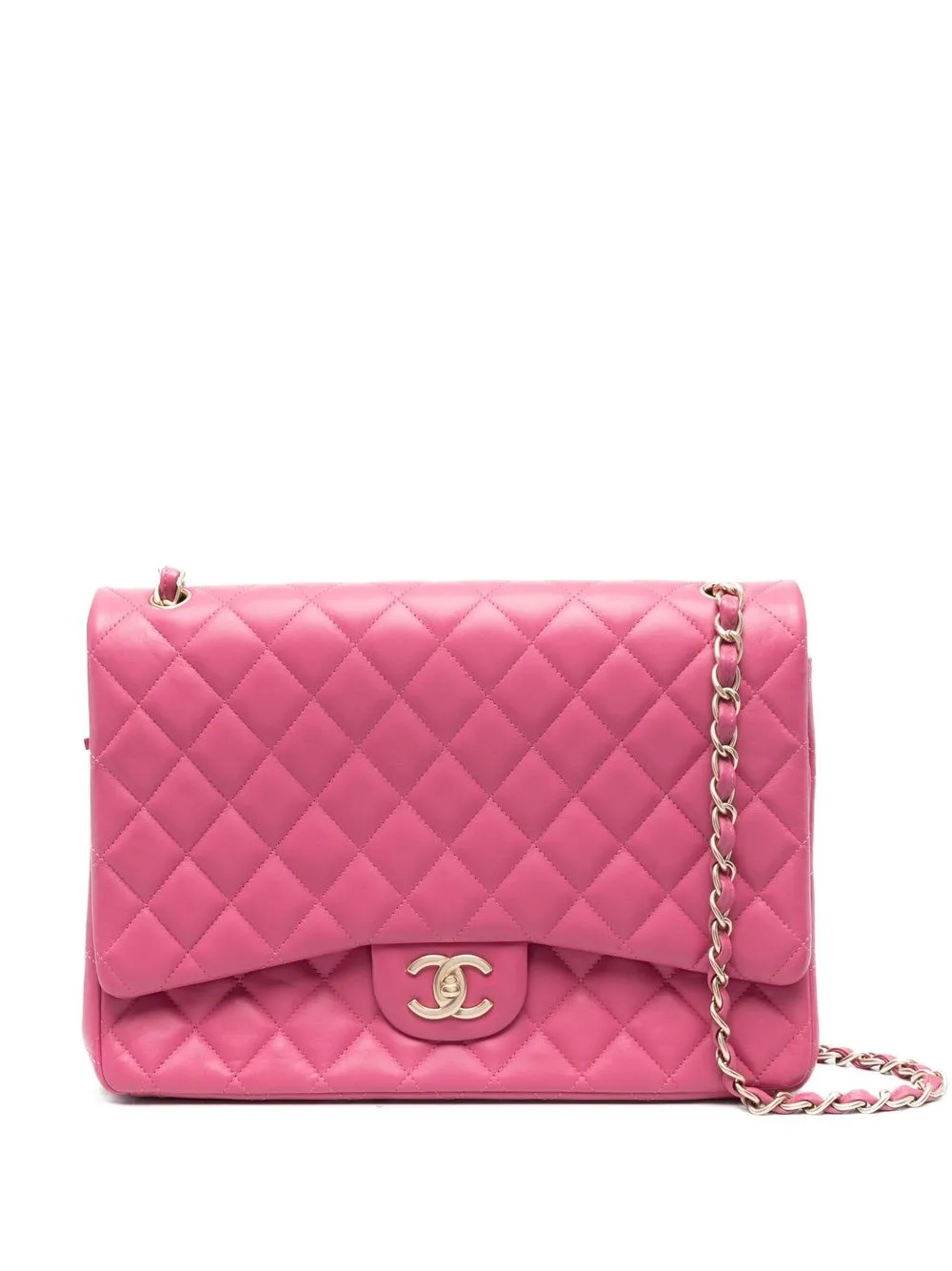 

CHANEL Pre-Owned 2013-2014 Maxi Double Flap shoulder bag - Pink