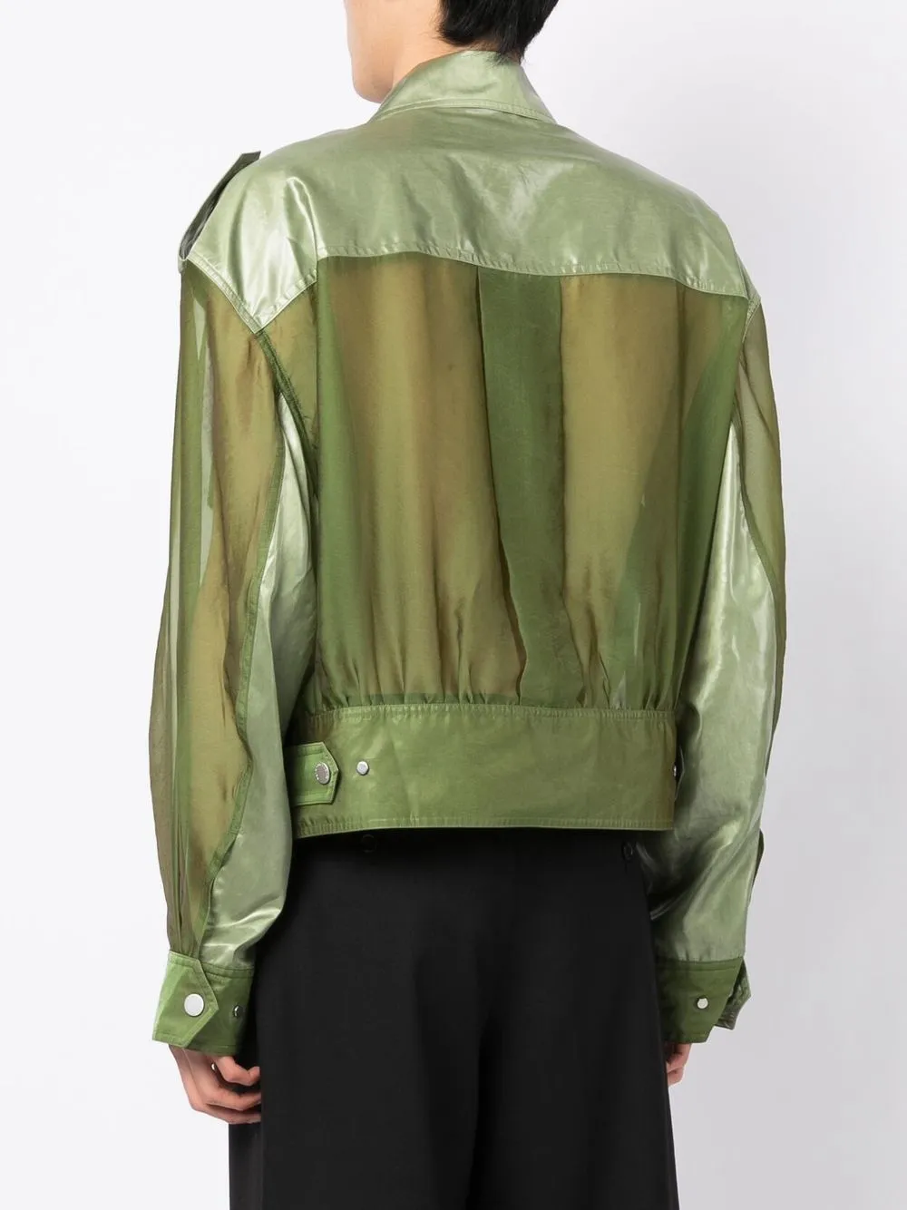 Feng Chen Wang Hemdjacke Mit Sheer-effekt In Green