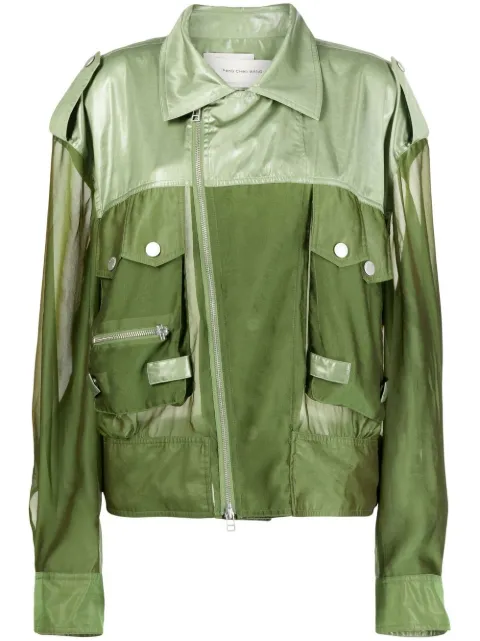 Feng Chen Wang sheer-panelled shirt jacket