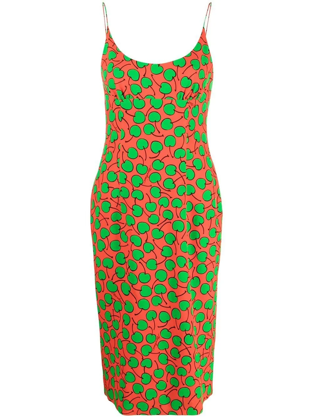 Shop Moschino Graphic-print Midi Dress In Red